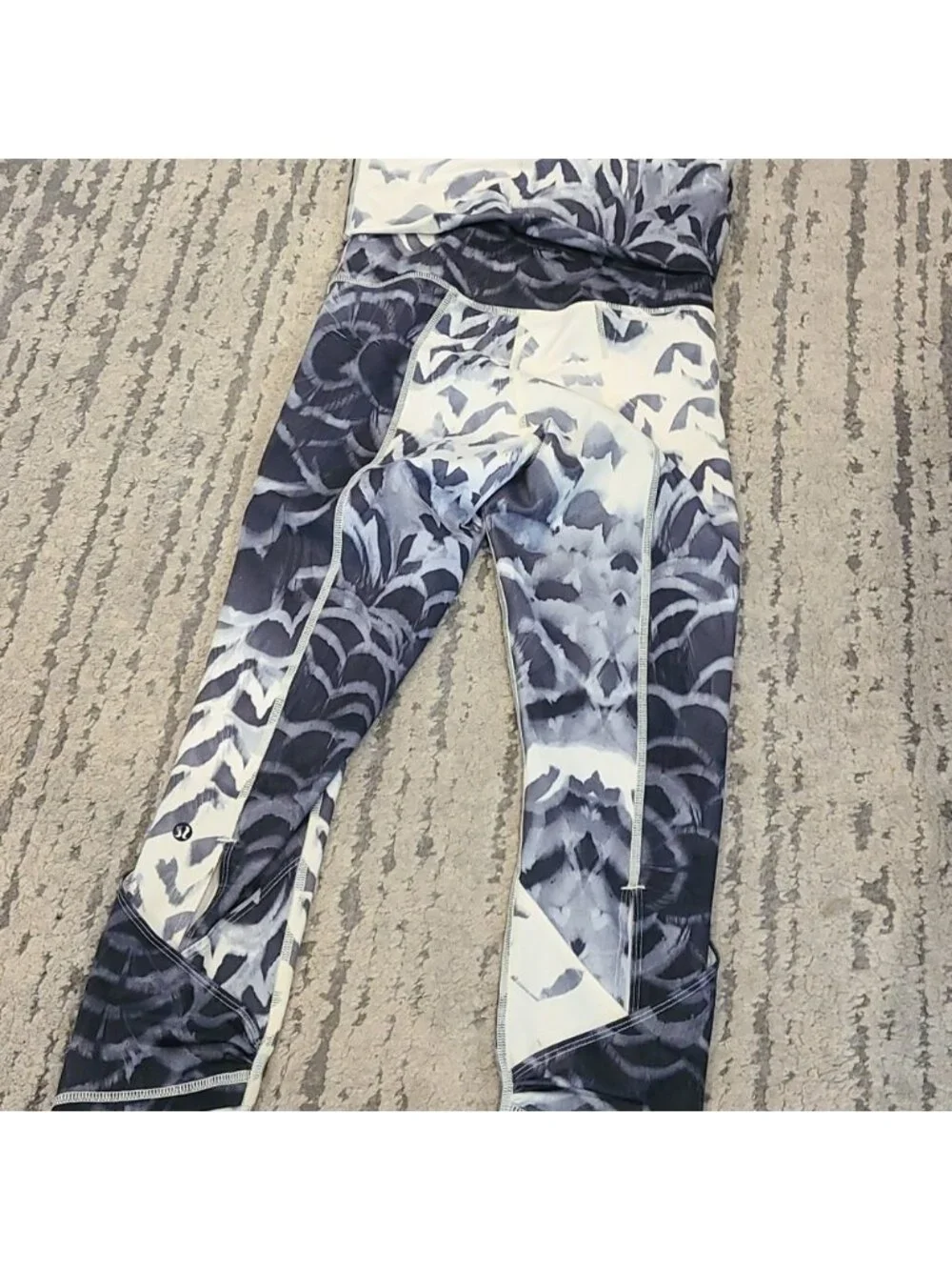 Lululemon Wunder Under Pant*SE Dance Pretty Plume Angel Wing Black